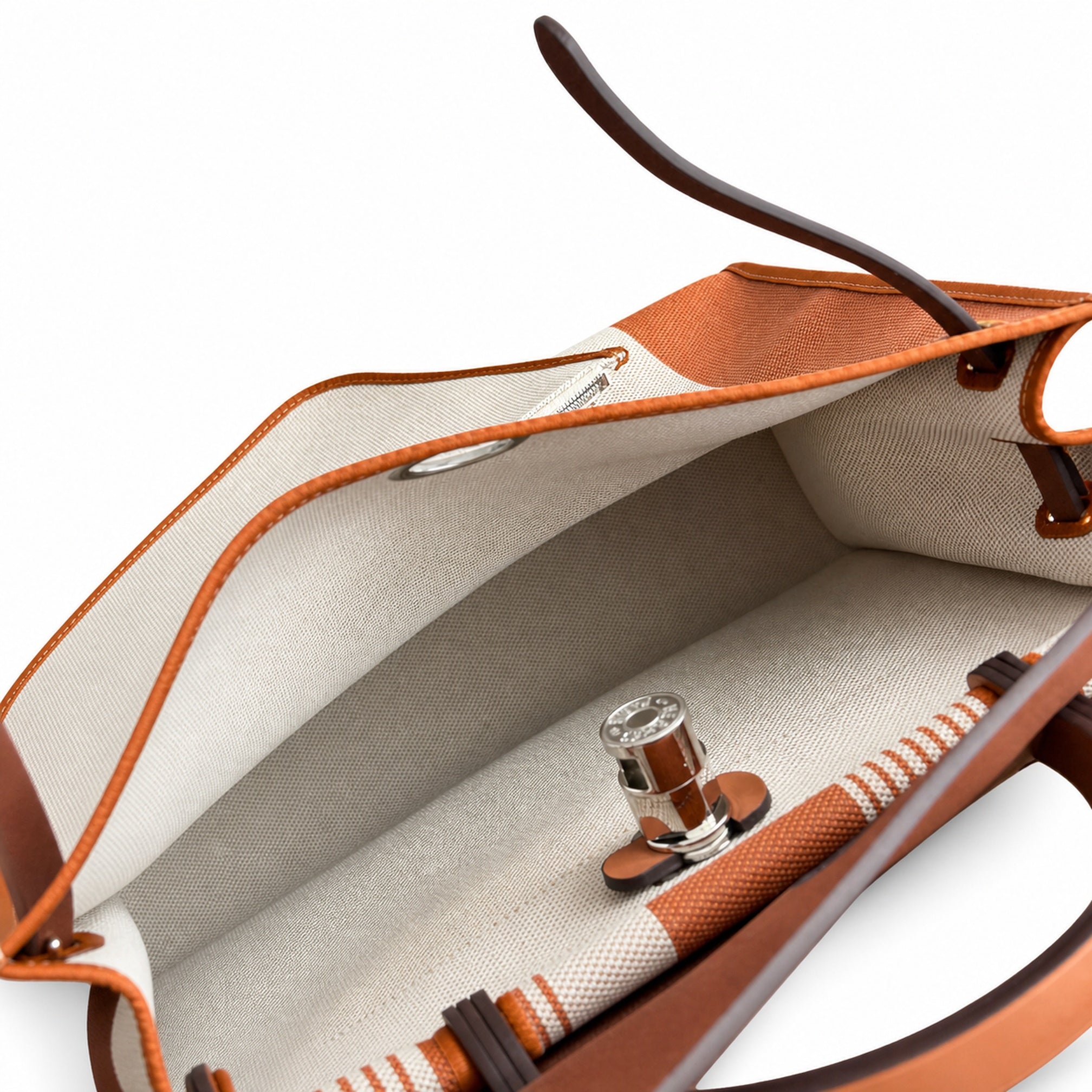 Hermès Herbag Zip 31 Vache Hunter / Toile H Vibration Fauve / Ecru-Beige