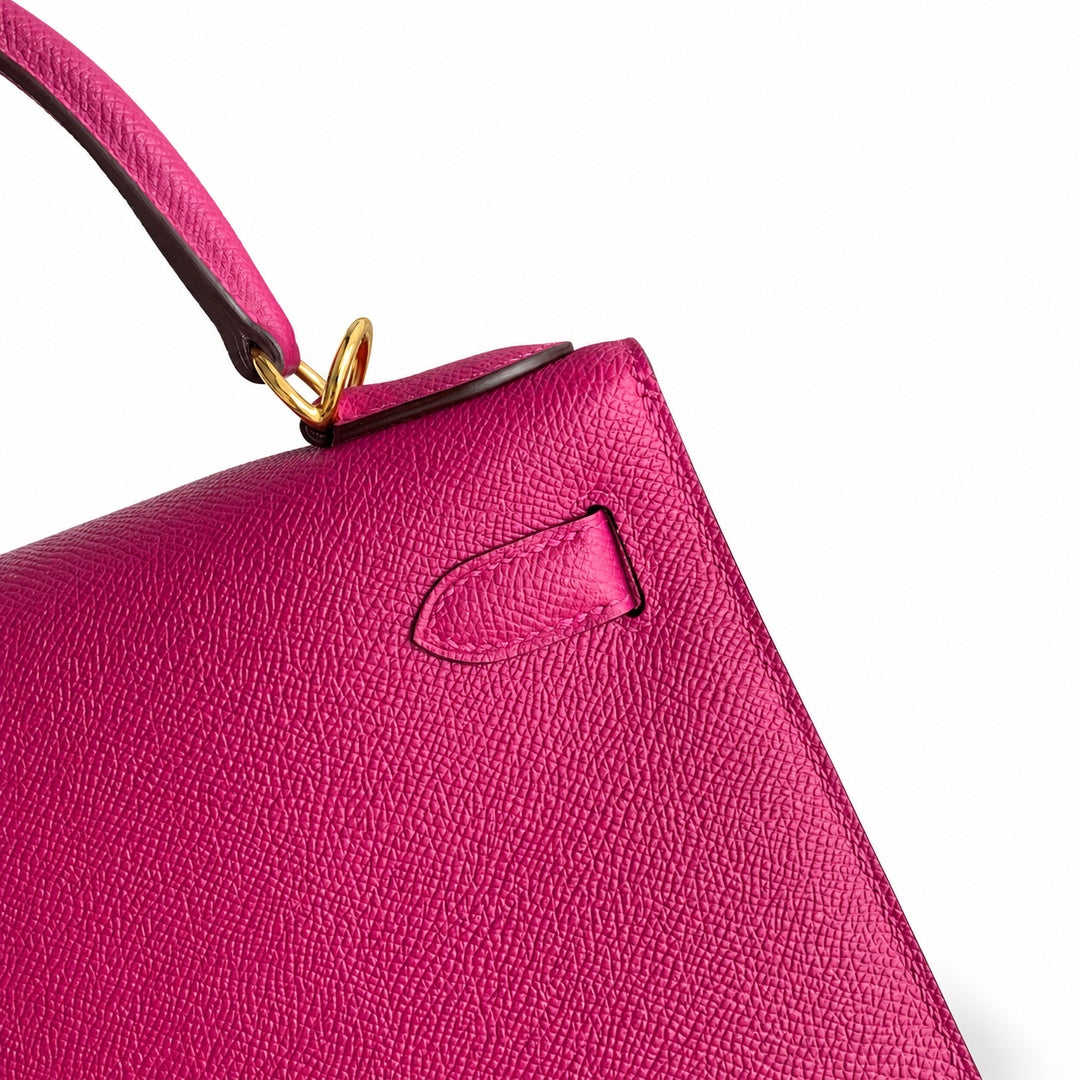 Hermès Mini Kelly II 28cm Rose Pourpre Epsom Calf Leather Gold Hardware