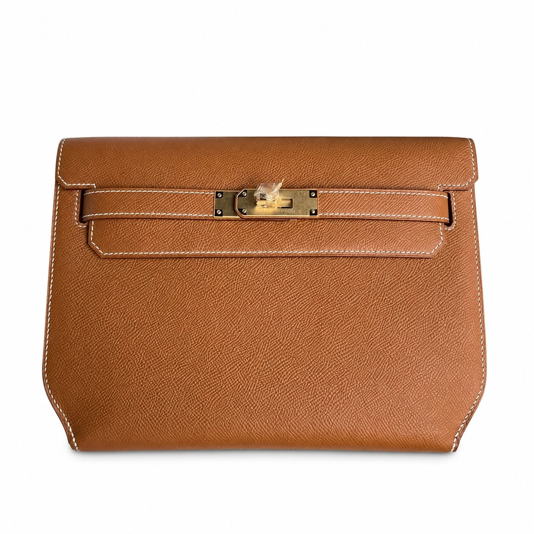 Hermès Kelly Dépêches 25cm Gold Epsom Calf Leather Gold Hardware
