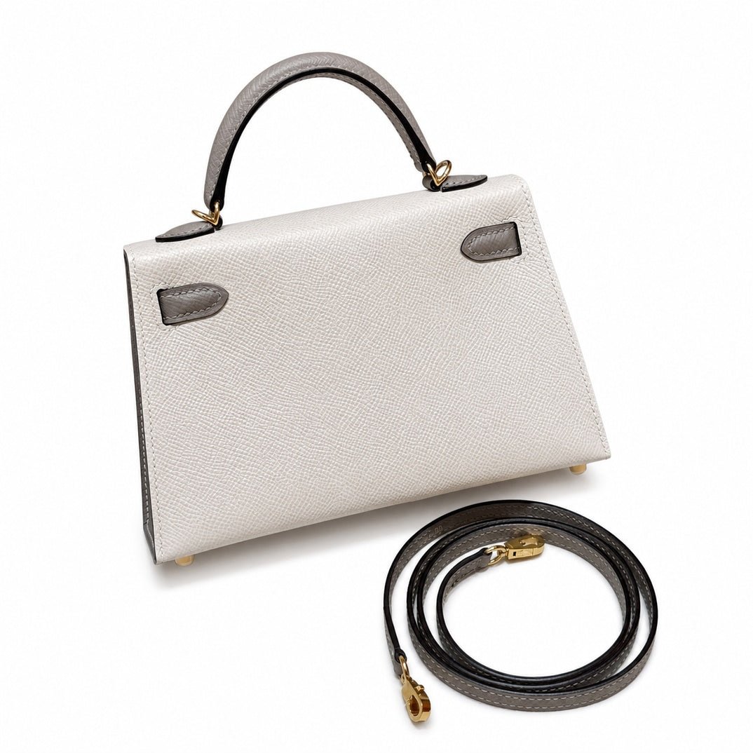 Hermès Mini Kelly II 20 Craie Epsom Calf Leather Gold Hardware