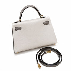 Hermès Mini Kelly II 20 Craie Epsom Calf Leather Gold Hardware