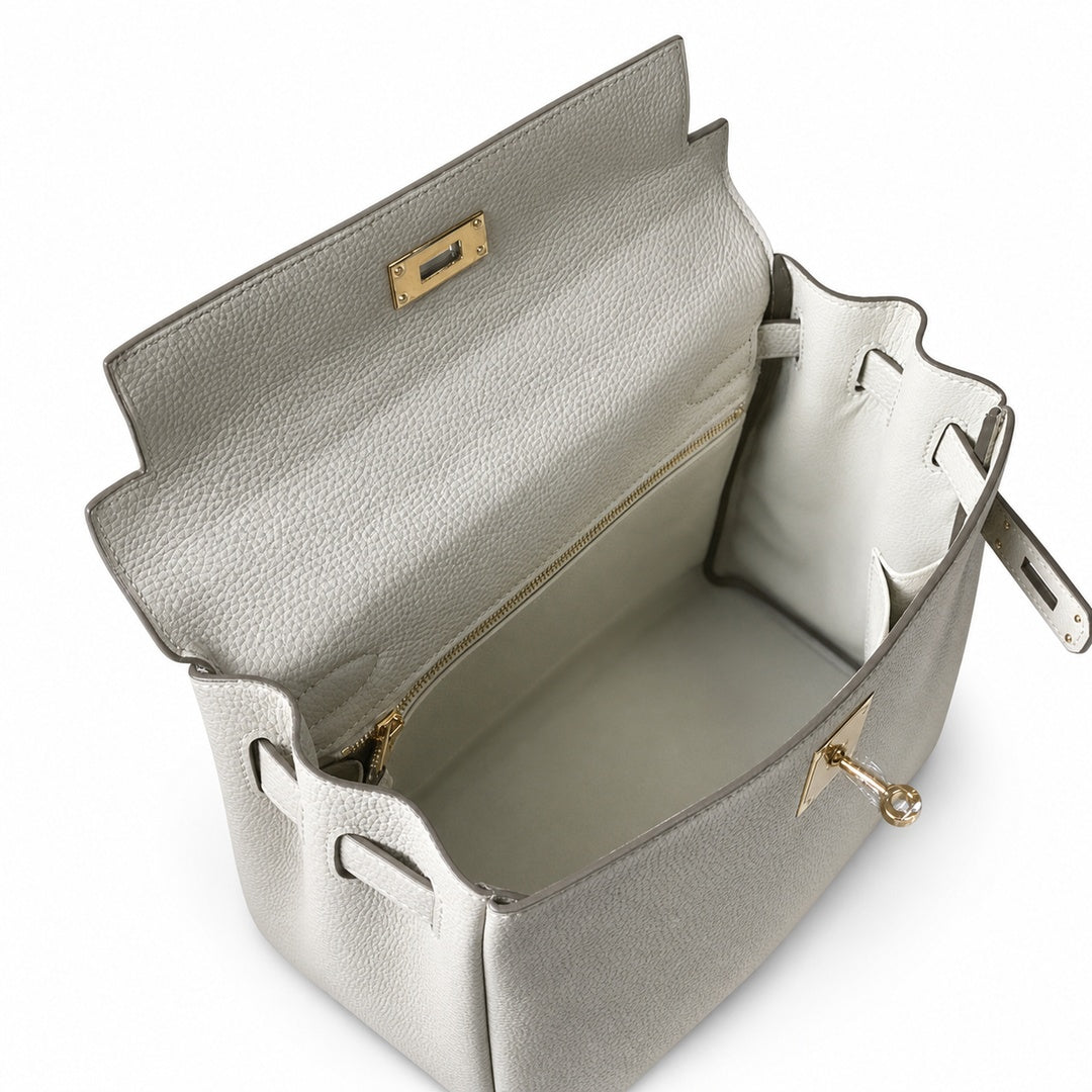 Hermès Kelly Retourne 25 Craie Epsom Calf Leather Gold Hardware