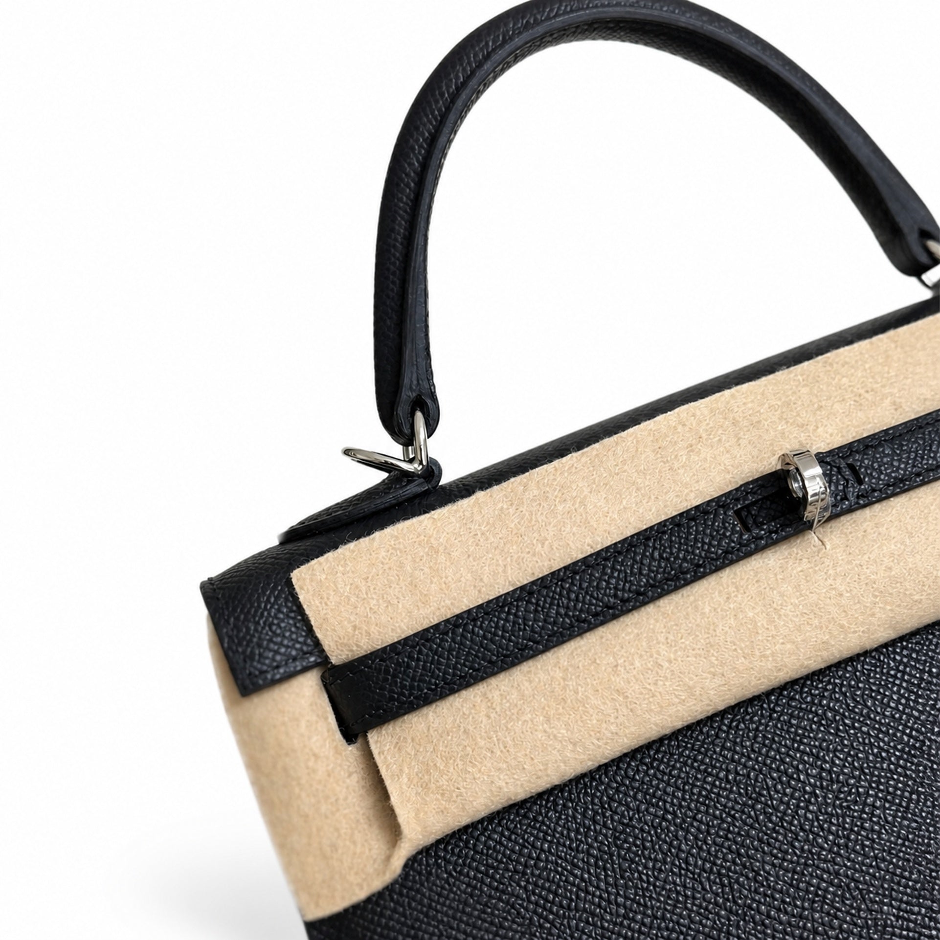 Hermès Kelly Sellier 25 Noir Epsom Calf Leather Palladium Hardware