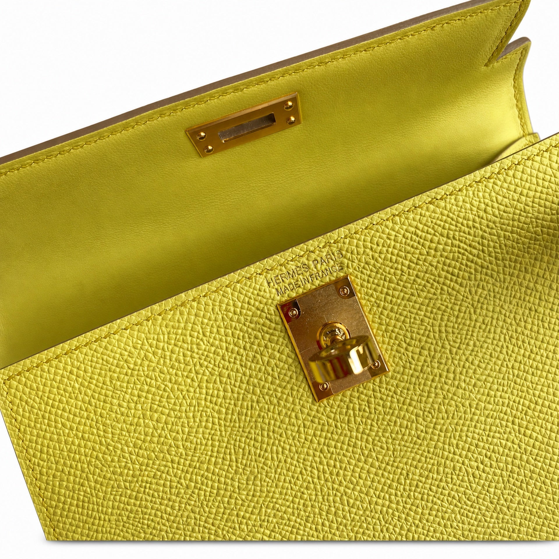Hermès Kelly Sellier 19 Jaune Citron Epsom Gold Hardware