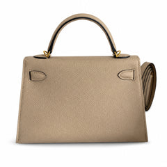 Hermès Kelly Sellier 19 Gris Tourterelle Epsom Gold Hardware