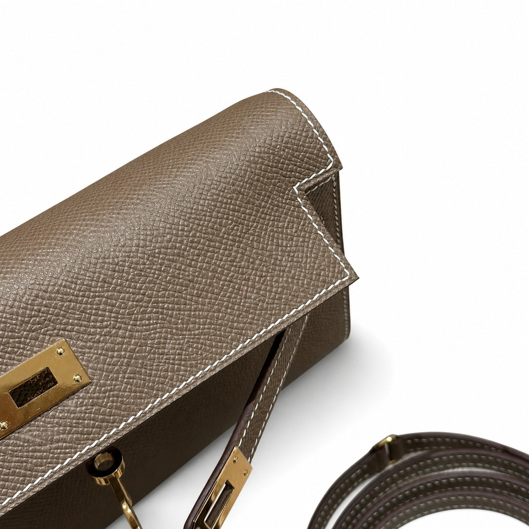 Hermès Kelly To Go Etoupe Epsom Calf Leather Gold Hardware