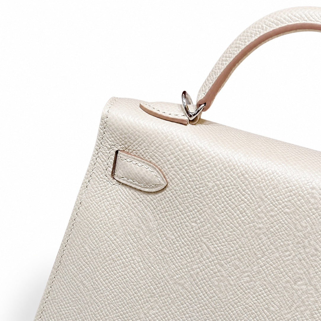 Hermès Mini Kelly II 20 Craie Epsom Calf Leather Palladium Hardware