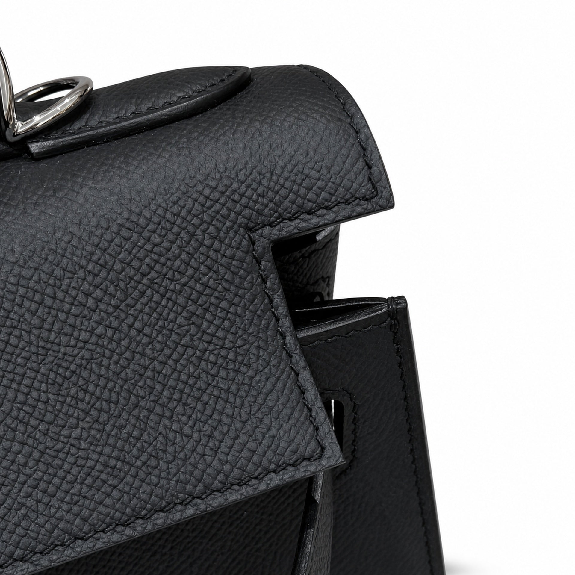 Hermès Kelly Sellier 32 Noir Epsom Calf Leather Palladium Hardware