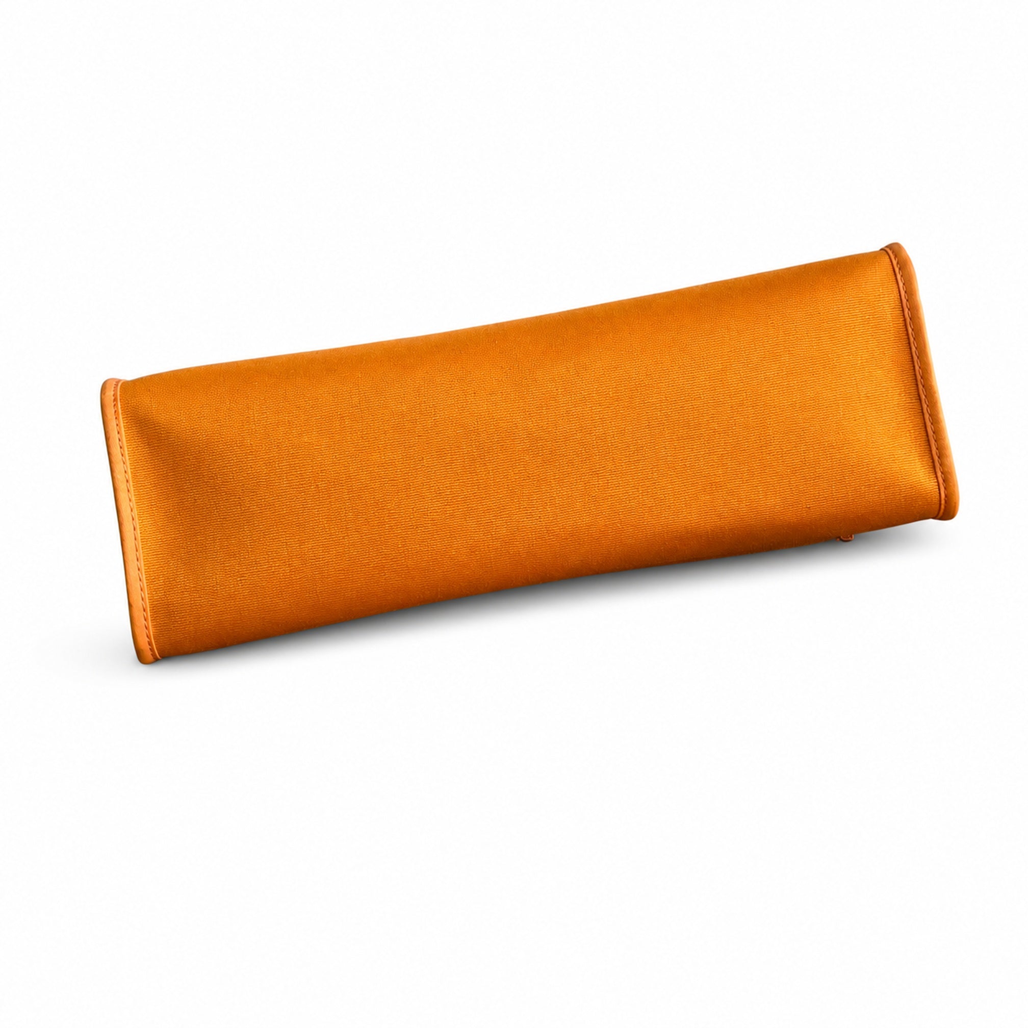 Hermès Herbag Zip 31 Orange Canvas & Caramel Calf Leather Palladium Hardware
