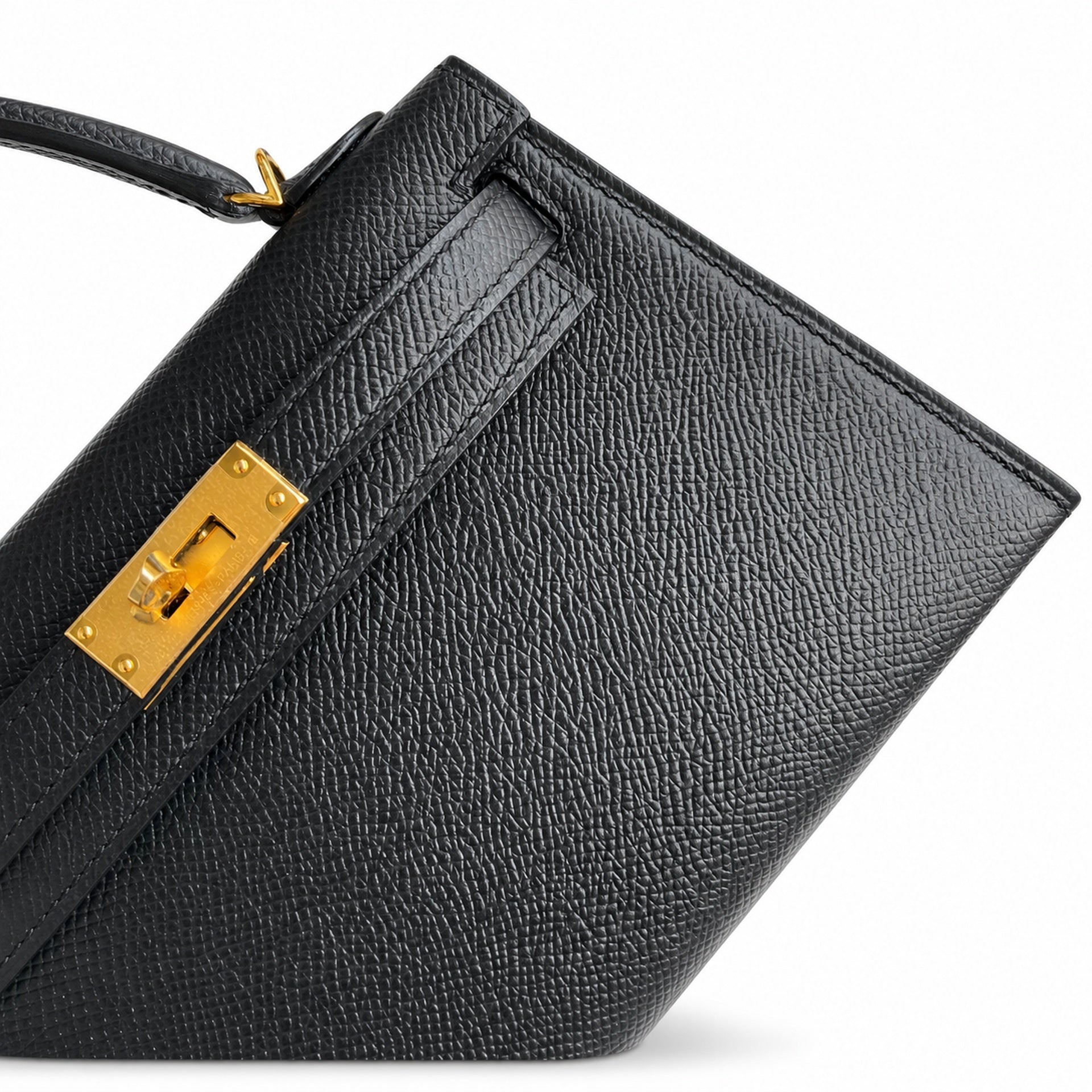 Hermès Mini Kelly II 19cm Noir Epsom Calf Leather Gold Hardware