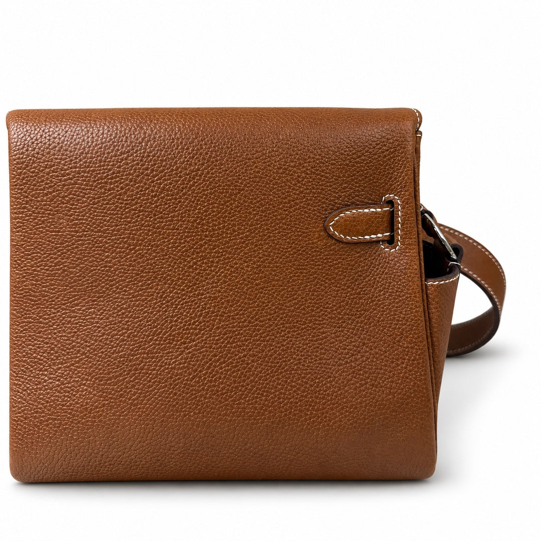 Kelly Messenger PM 27 Veau Togo, Cognac, Gold Hardware
