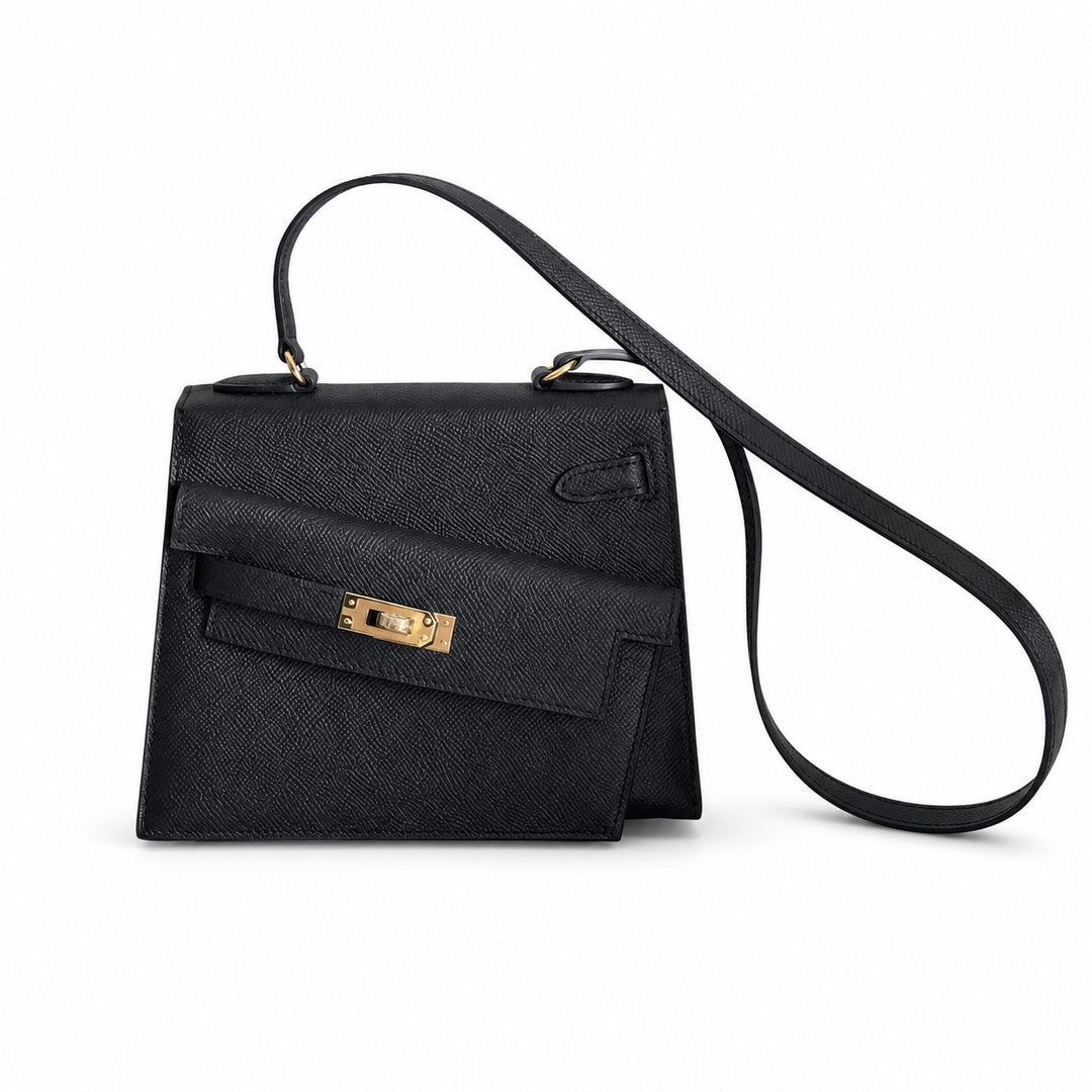 Hermès Kelly En Désordre 20cm Noir Epsom Calf Leather Gold Hardware