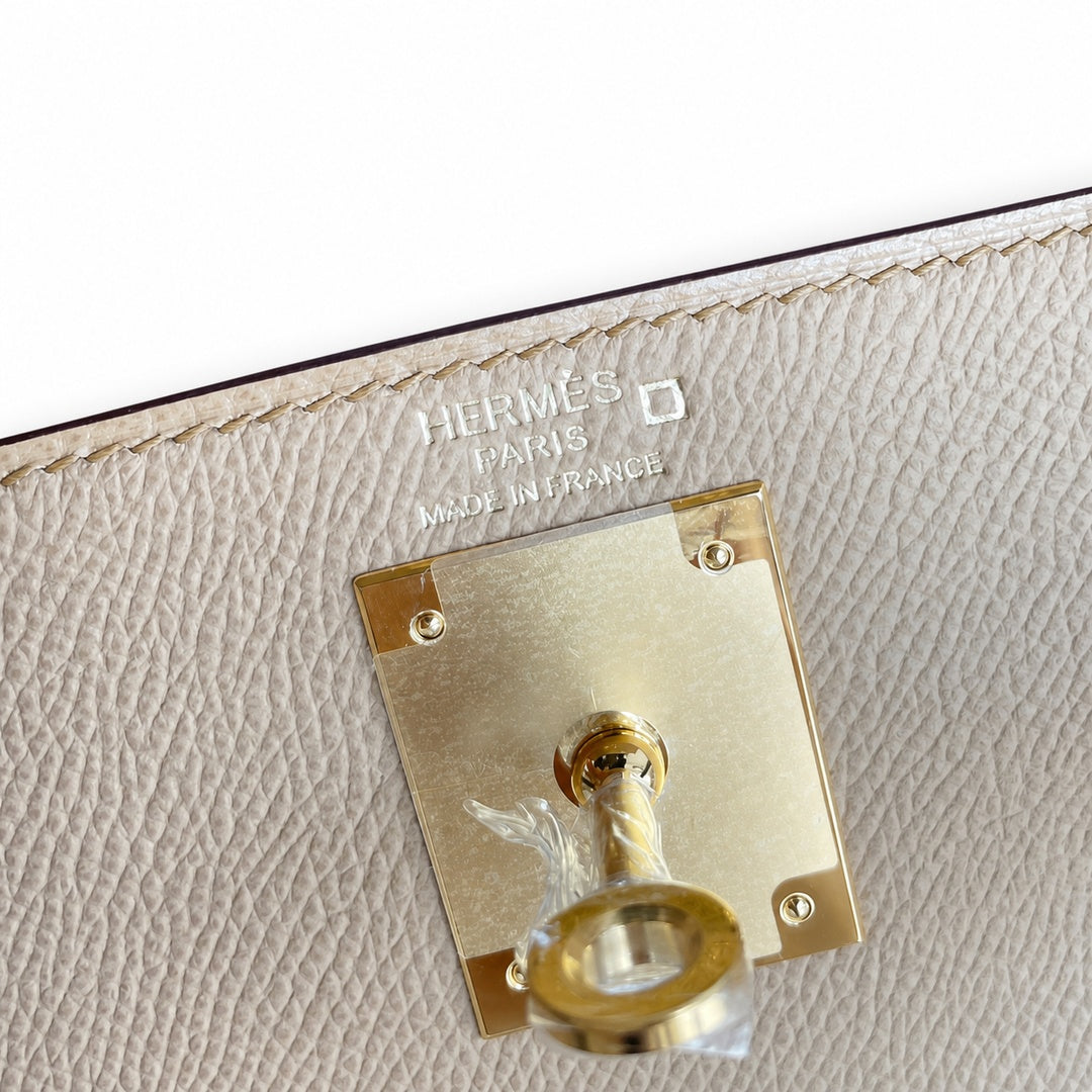 Hermès Kelly Sellier 28cm Epsom Calf Leather & Honey Brown Crocodile Gold Hardware