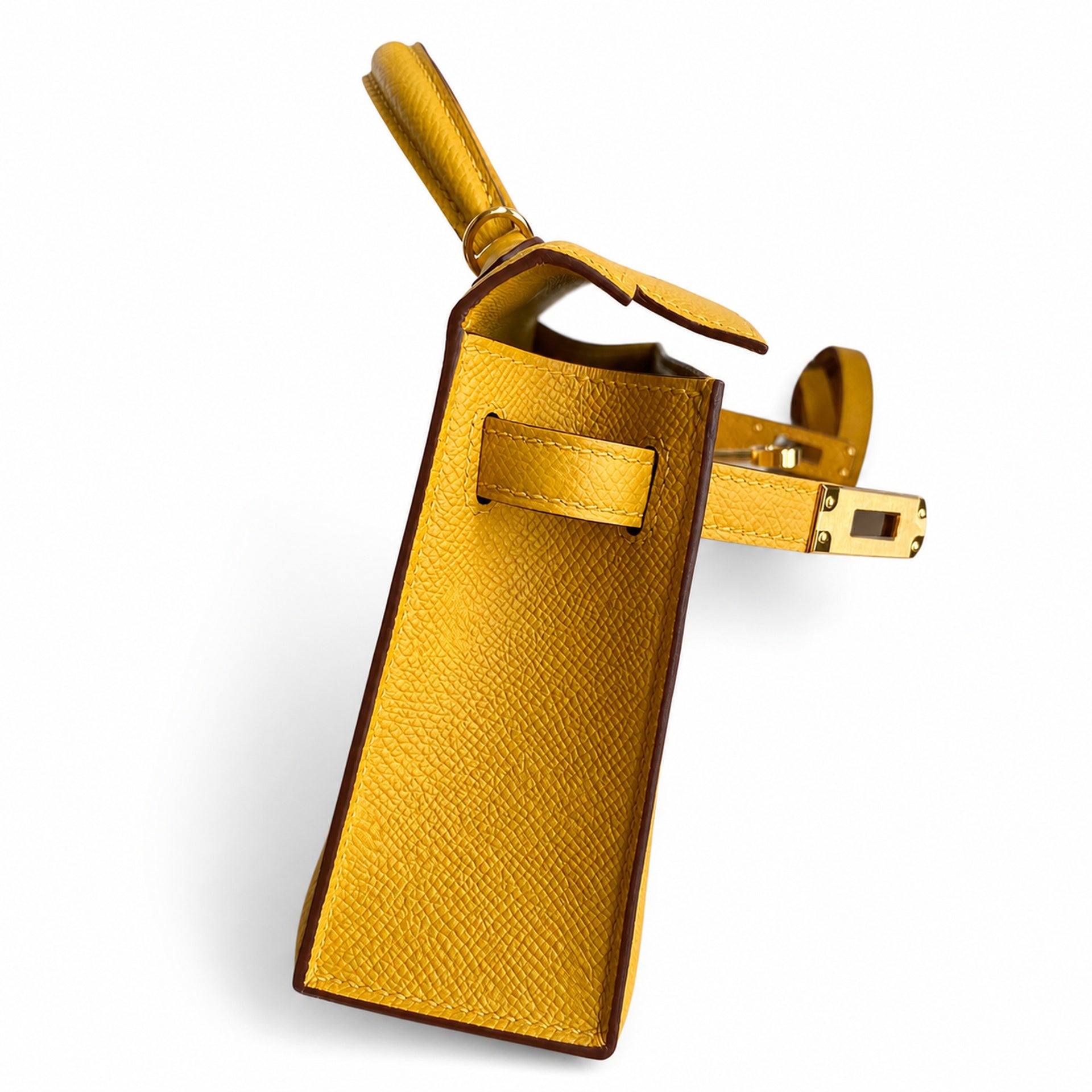 Hermès Kelly Sellier 19 Jaune Ambre Epsom Gold Hardware