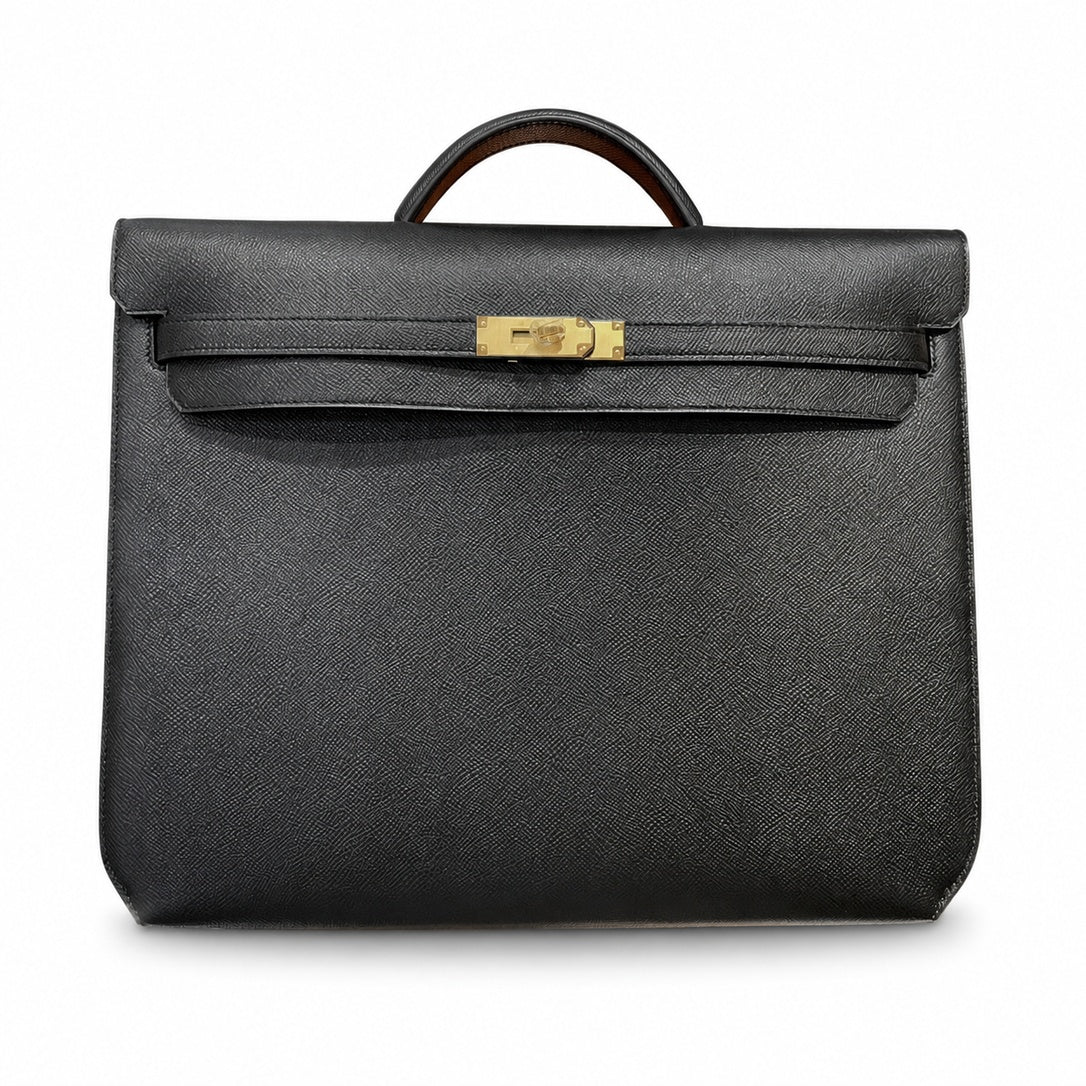 Kelly Depeche 36cm Epsom leather Noir Gold Hardware