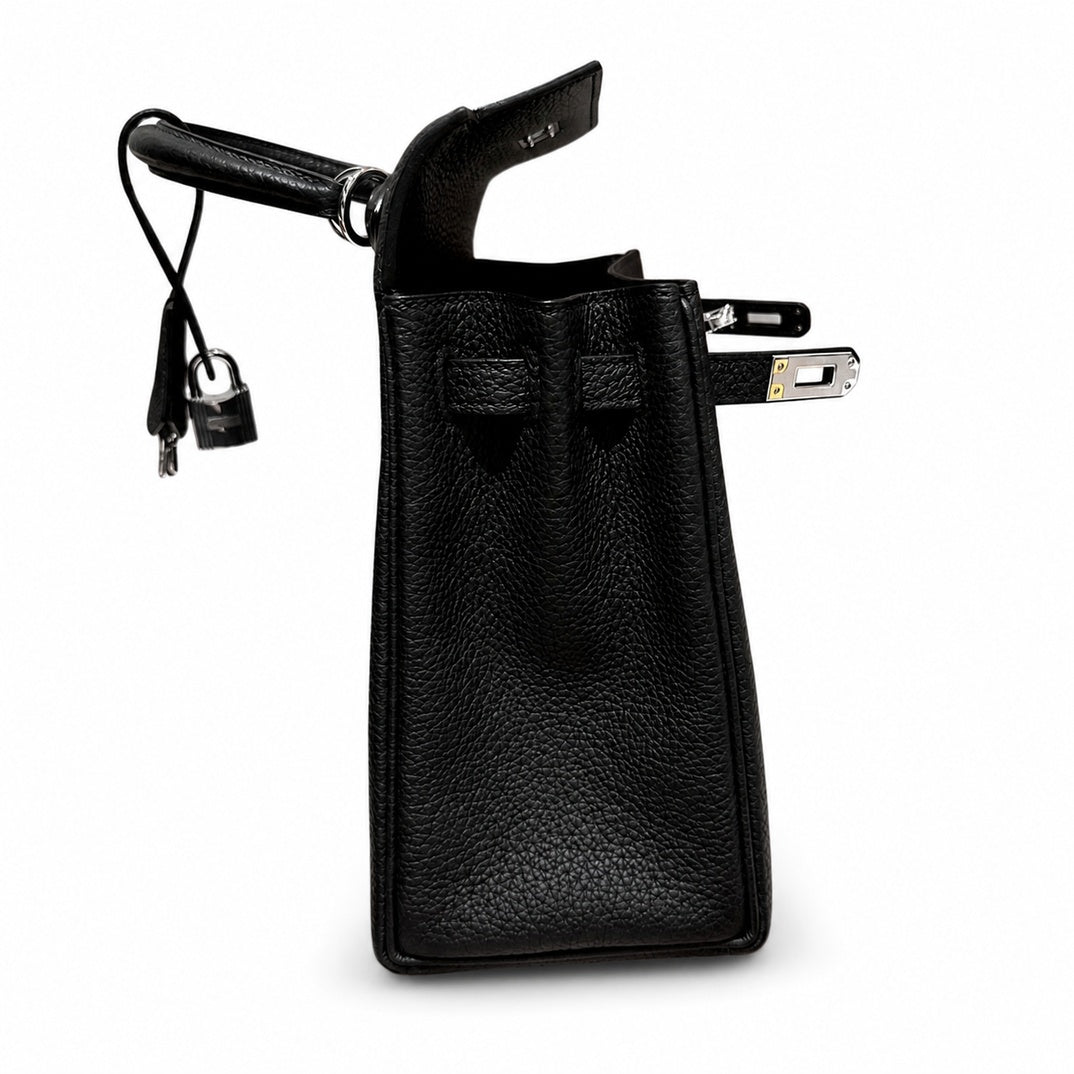 Hermès Kelly Retourne 25 Noir Togo Calf Leather Palladium Hardware