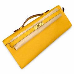 Hermès Kelly Cut Jaune Poussin Epsom Gold Hardware