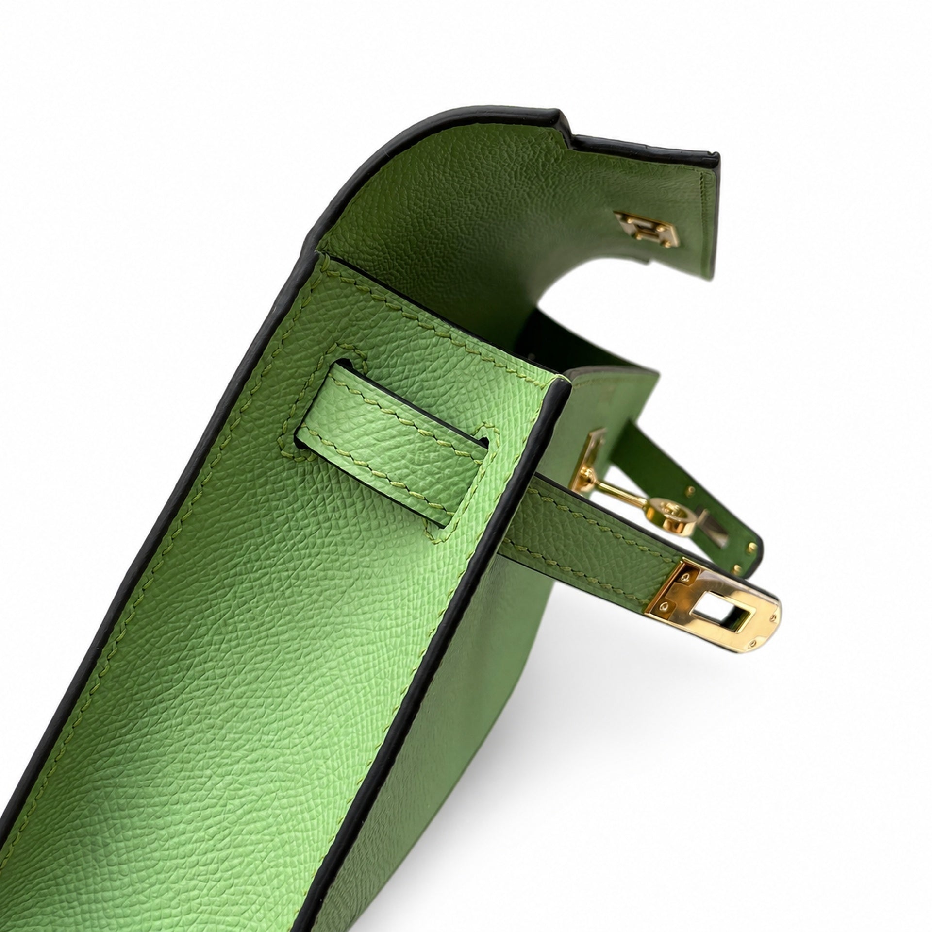 Hermès Kelly Sellier 19 Vert Pomme Epsom Gold Hardware