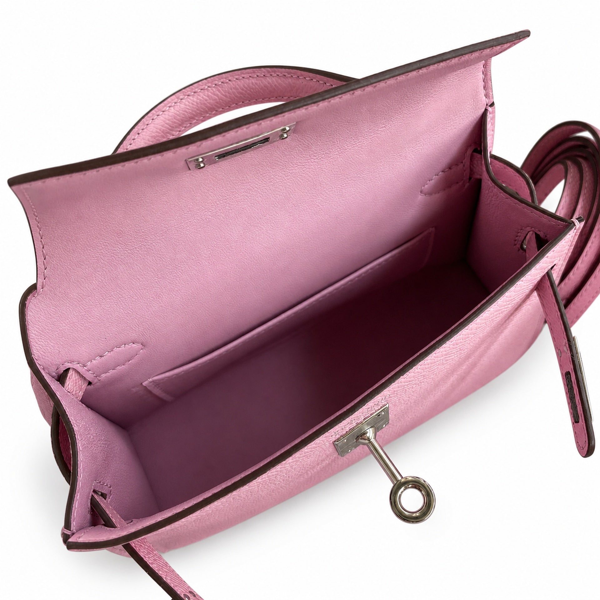 Hermès Mini Kelly II 19cm Mauve Sylvestre Epsom Calf Leather Palladium Hardware