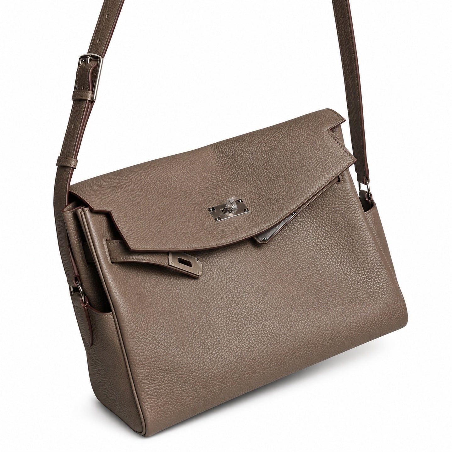Kelly Messenger GM 31 Veau Togo, Gris Étain, Palladium Hardware