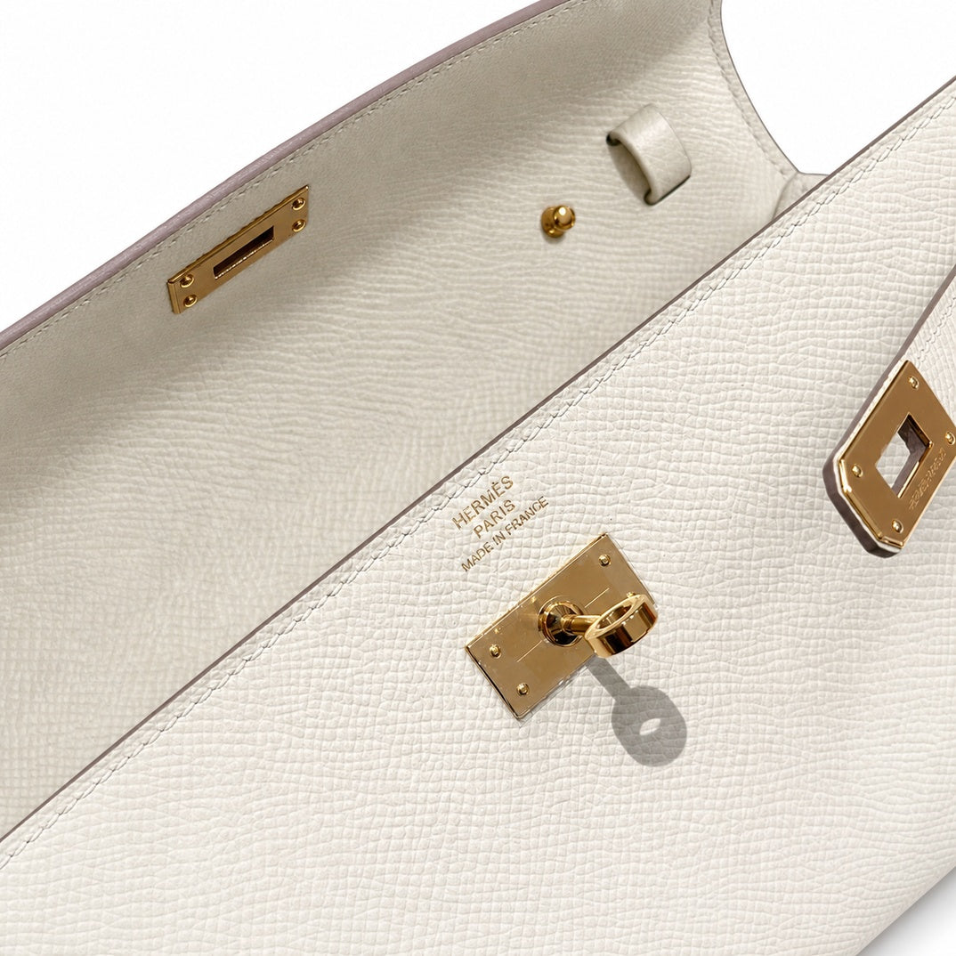 Hermès Kelly To Go Craie Epsom Calf Leather Gold Hardware