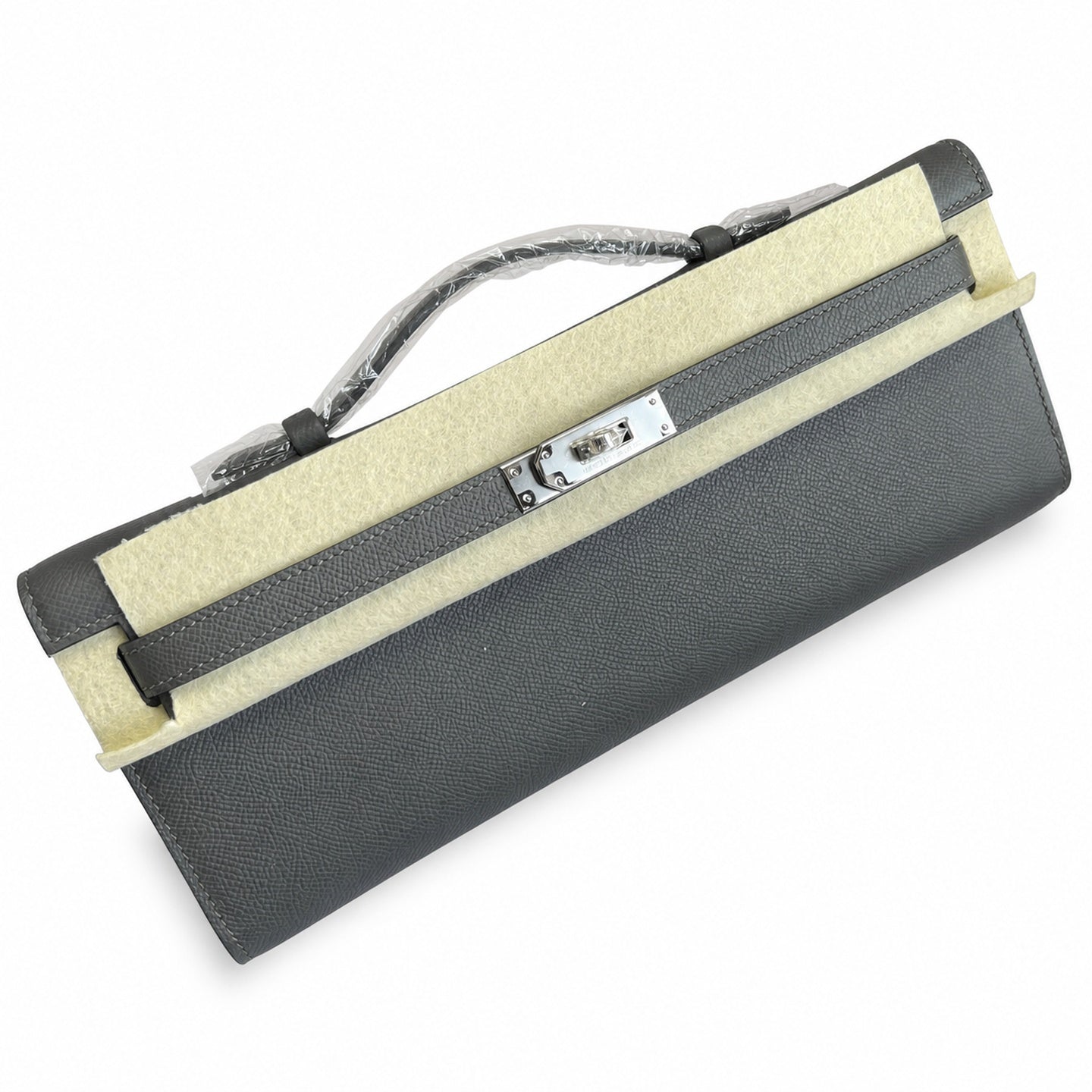 Hermès Kelly Cut 31 Clutch Epsom Leather Picture Pewter Gray