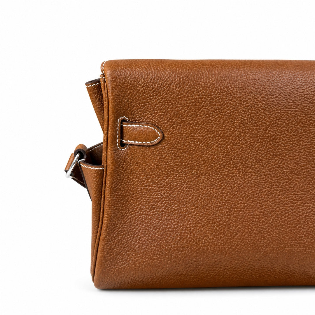 Kelly Messenger PM 27 Veau Togo, Cognac, Gold Hardware