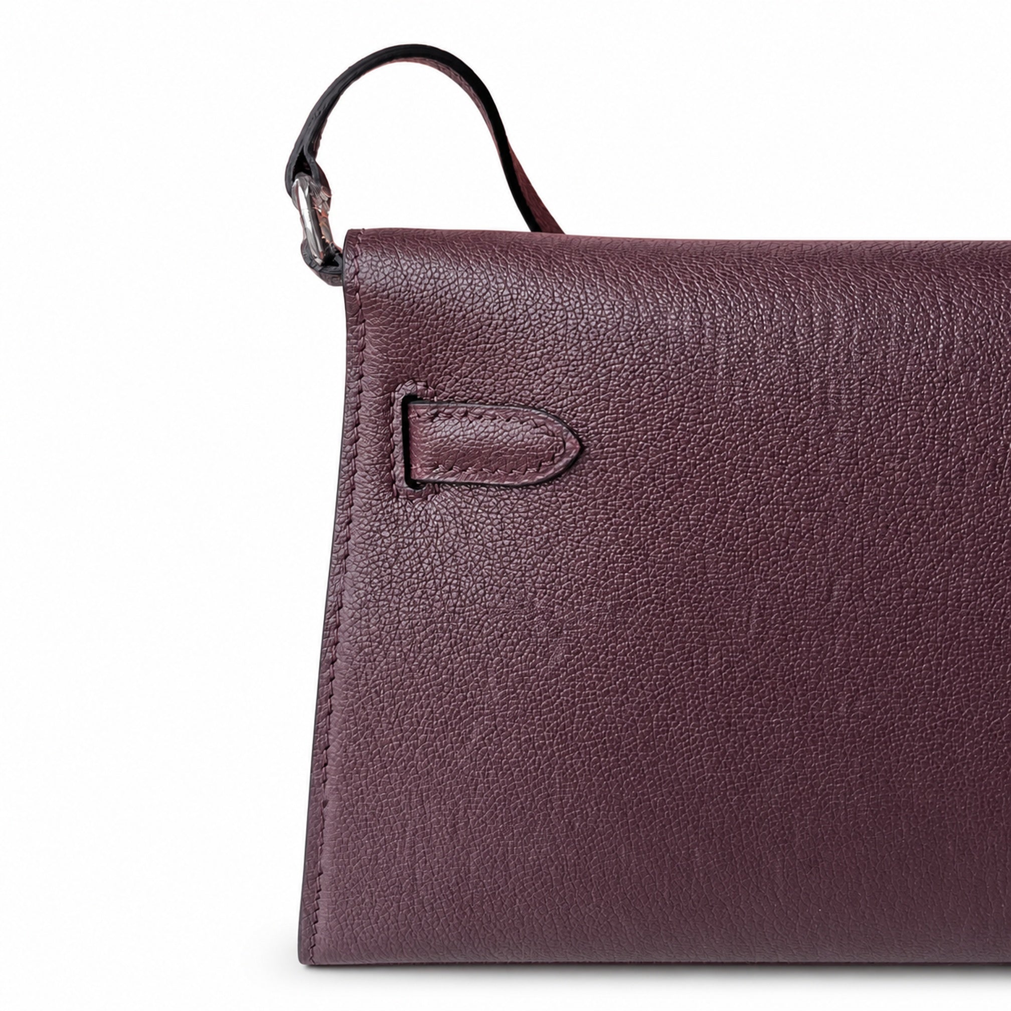 Hermès Kelly Shoulder Two-Tone Bordeaux & Craie Epsom Palladium Hardware