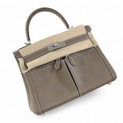 Hermès Kelly Lakis 32 Etoupe Swift Calf Leather Palladium Hardware
