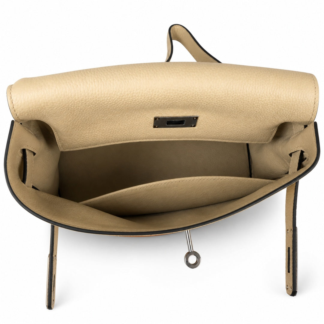 Kelly Messenger PM 27 Veau Togo, Gris Perle, Palladium Hardware