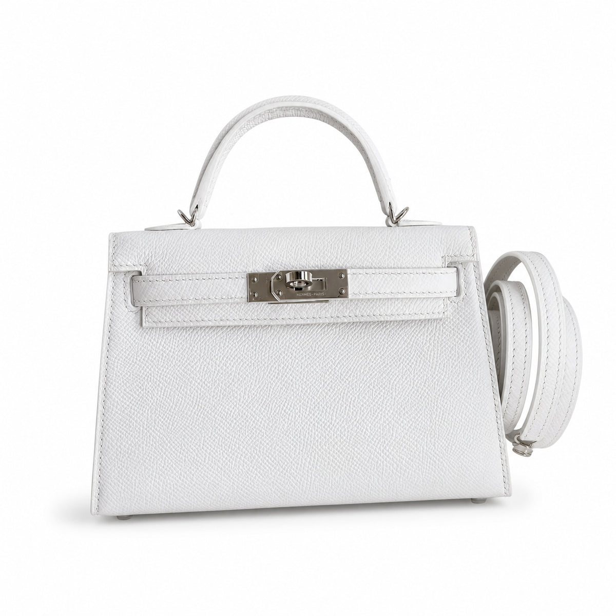 Hermès Kelly Sellier 19 Blanc Epsom Palladium Hardware