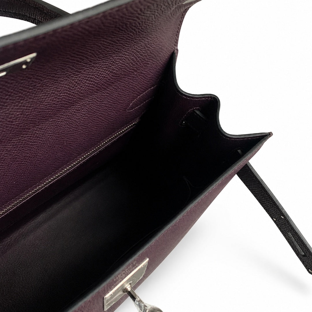 Hermès Kelly II 28cm Prunier Epsom Calf Leather Palladium Hardware