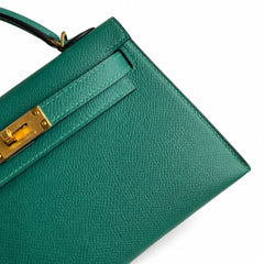 Hermès Kelly Sellier 19 Vert Malachite Epsom Gold Hardware