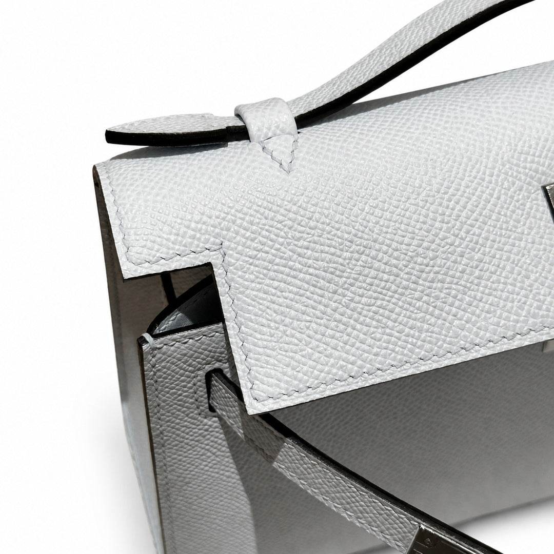 Hermès Mini Kelly II 22cm Bleu Brume Epsom Calf Leather Palladium Hardware
