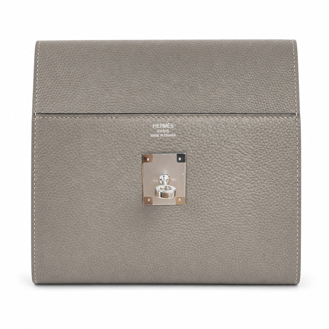 Kelly Messenger PM 27 Veau Togo, Gris Étain, Palladium Hardware