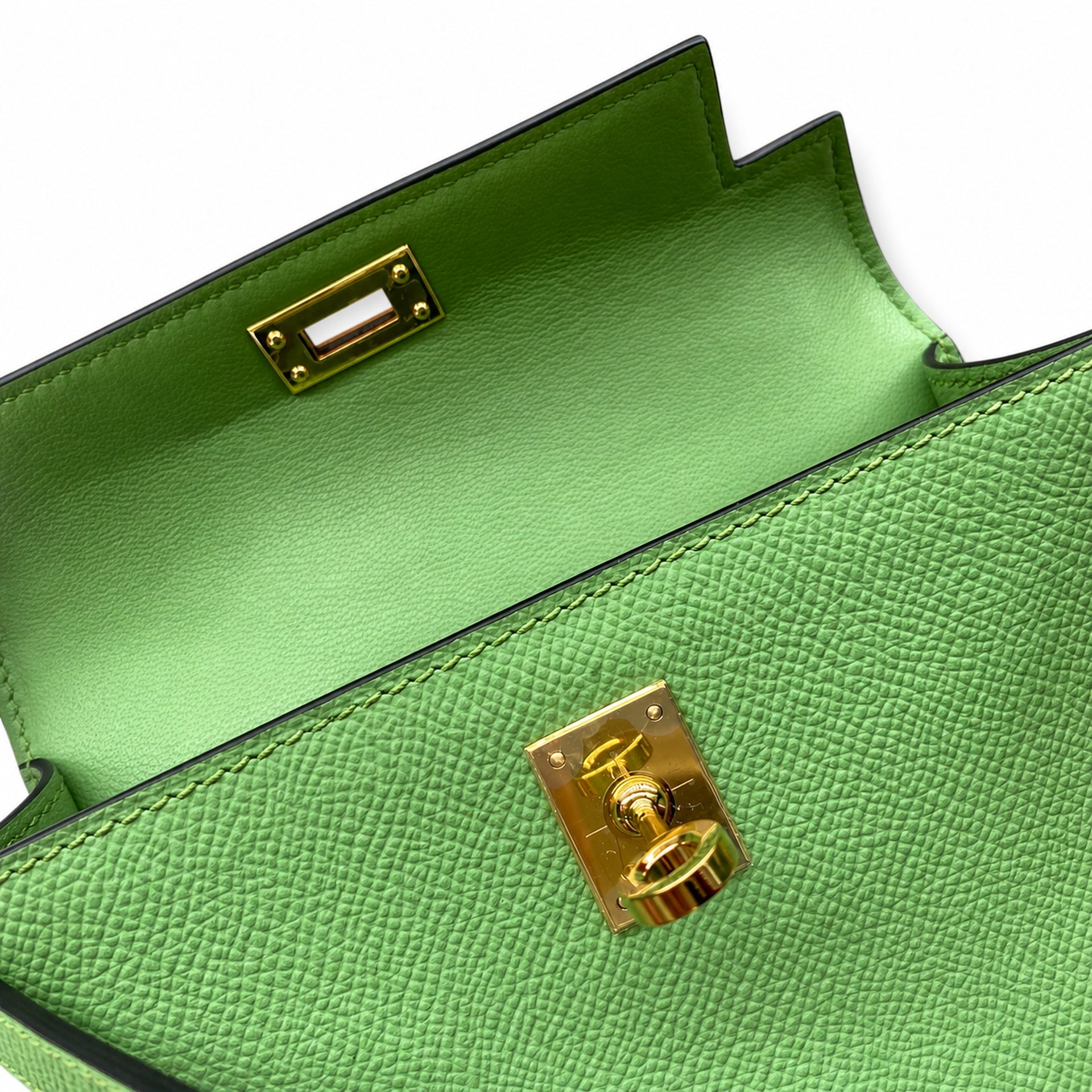 Hermès Kelly Sellier 19 Vert Pomme Epsom Gold Hardware