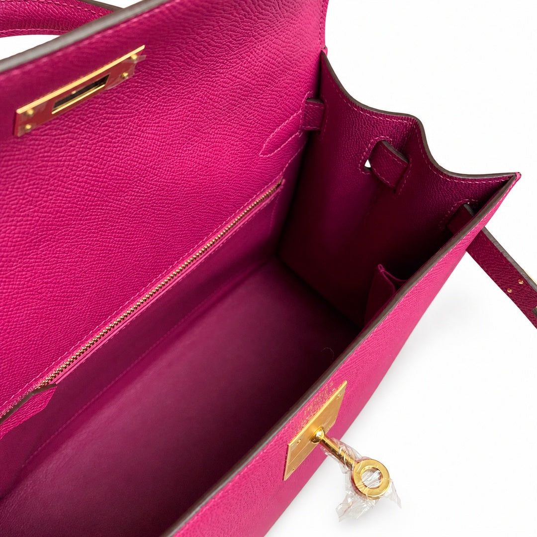 Hermès Mini Kelly II 28cm Rose Pourpre Epsom Calf Leather Gold Hardware