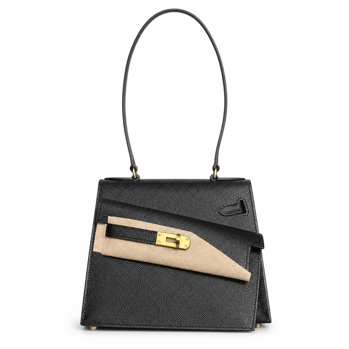 Hermès Kelly Desordre Sellier 20cm Noir Epsom Calf Leather Gold Hardware
