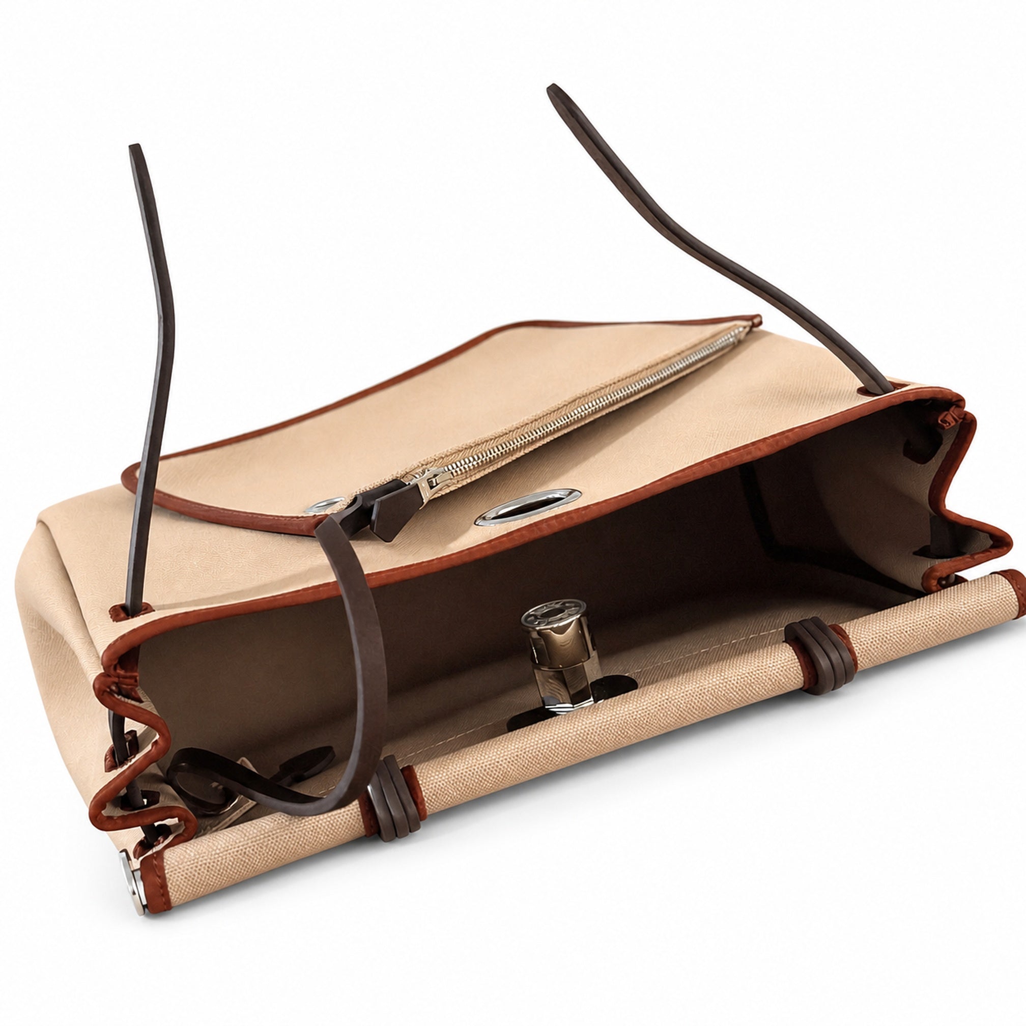Hermès Herbag Zip 31 Beige Sable Toile H / Noir Vache Hunter Leather Palladium Hardware