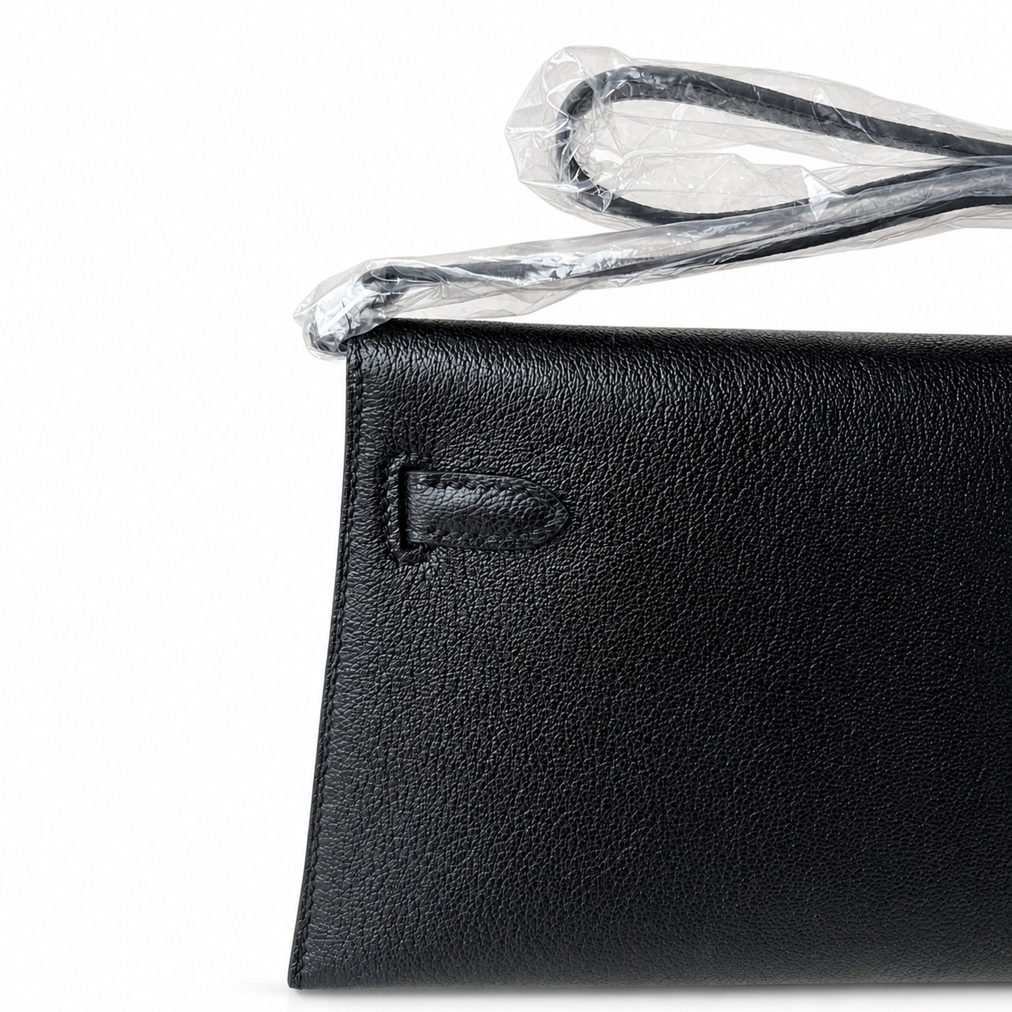 Hermès Kelly Shoulder Noir & Craie Two-Tone Epsom Palladium Hardware