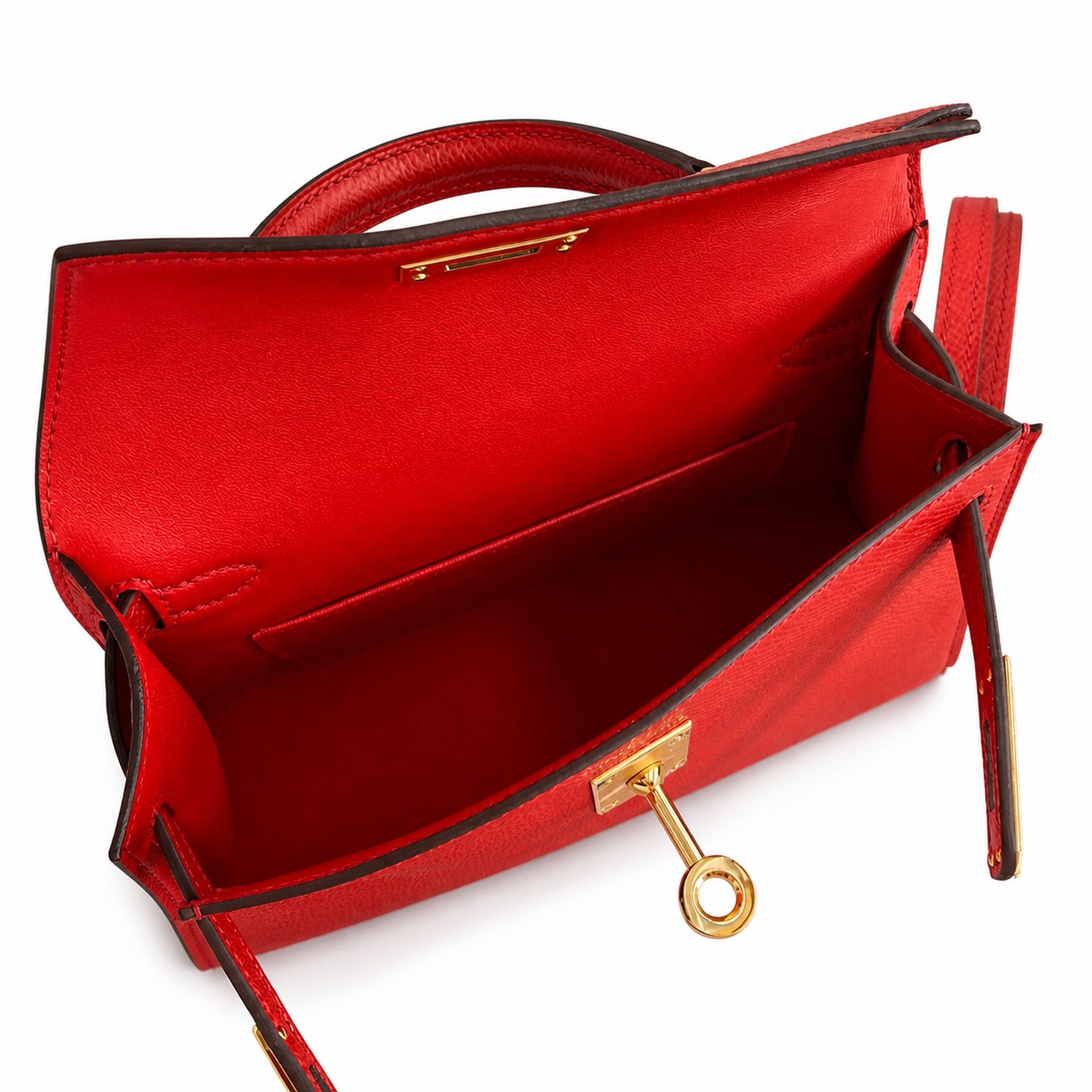 Hermès Kelly Sellier 19 Rouge Casaque Epsom Gold Hardware