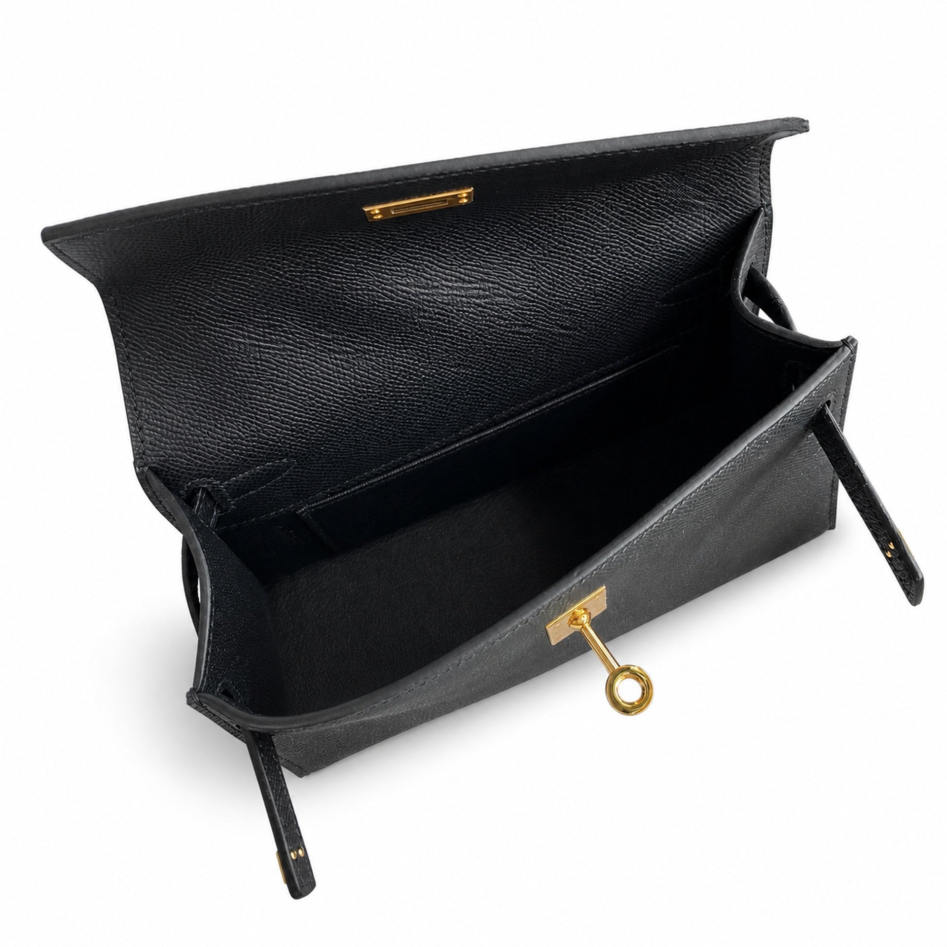 Kelly Pochette 22 Veau Epsom, Noir, Gold Hardware