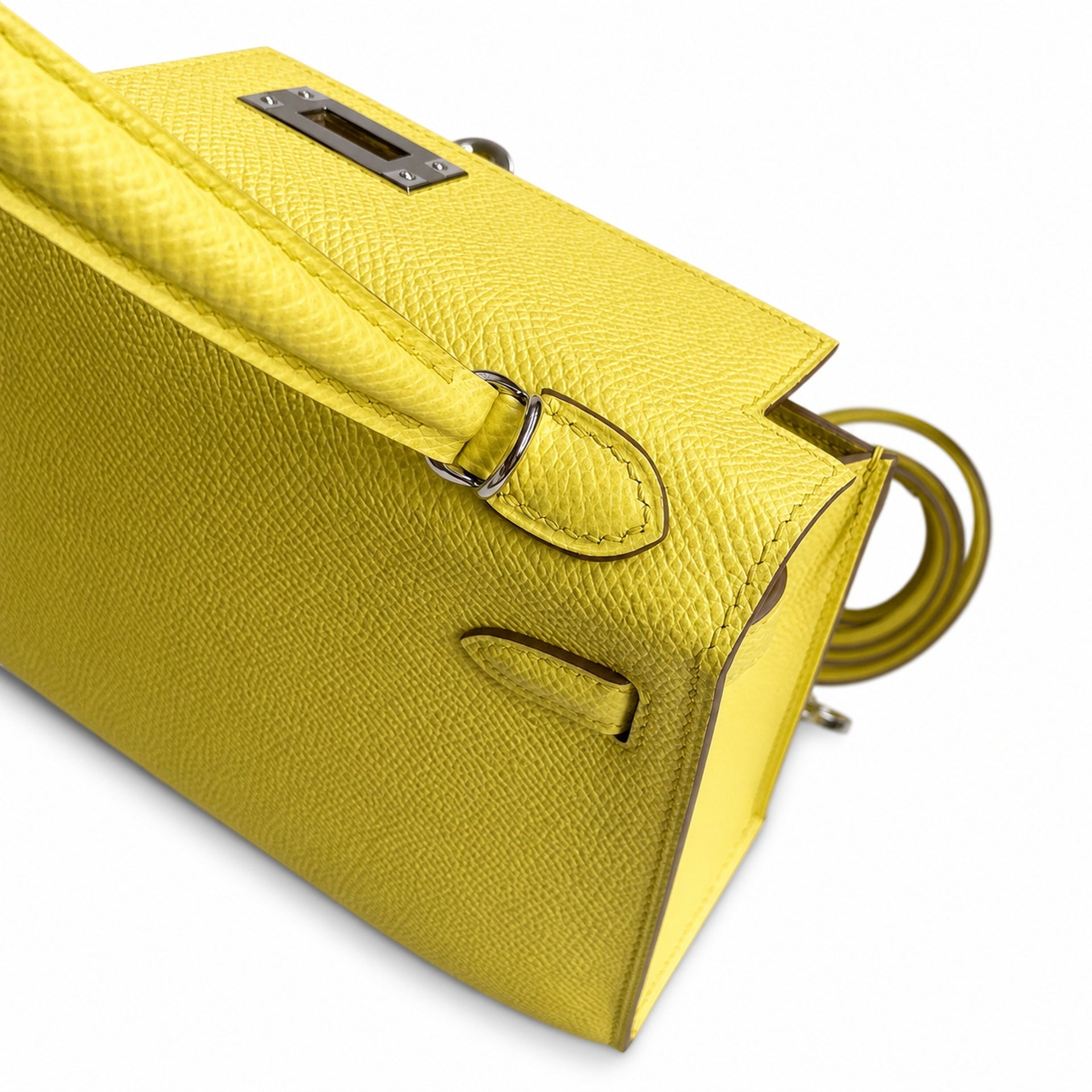Hermès Kelly Sellier 19 Jaune Citron Epsom Palladium Hardware