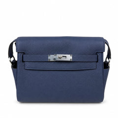Kelly Messenger PM 27 Veau Togo, Bleu Saphir, Palladium Hardware
