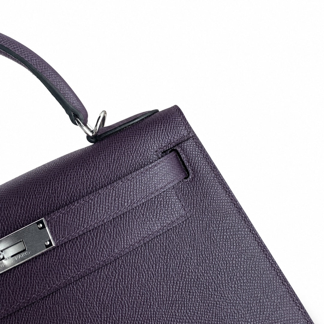 Hermès Kelly II 28cm Prunier Epsom Calf Leather Palladium Hardware