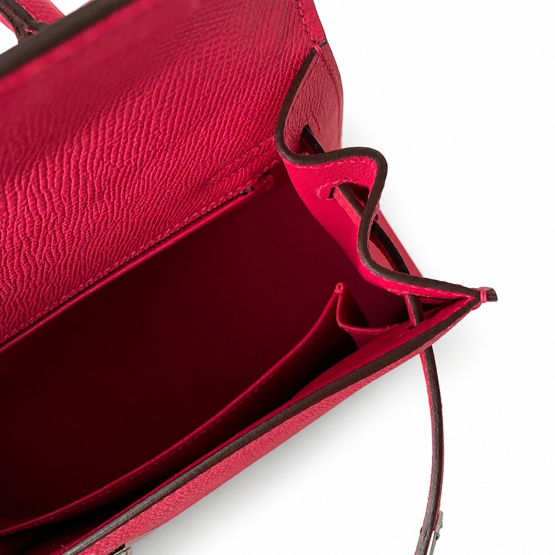 Hermès Kelly II 25cm Rouge Vif Epsom Calf Leather Palladium Hardware