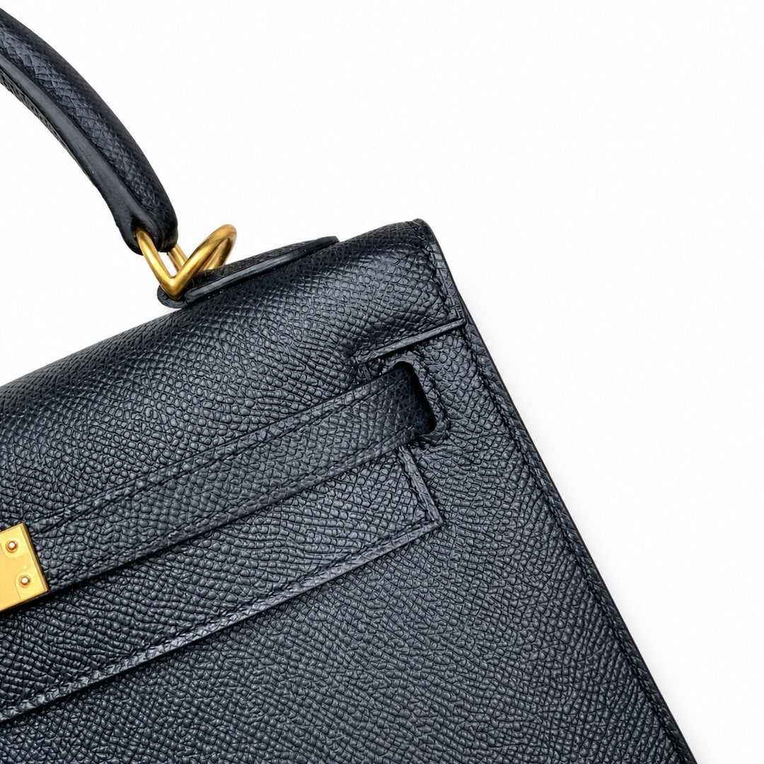 Hermès Kelly Sellier 25cm Noir Epsom Calf Leather Gold Hardware