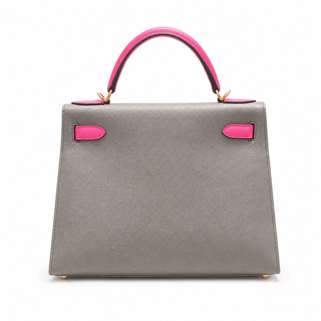 Hermès Kelly II 28cm Bleu Pale × Jaune Ambre Color Matching Epsom Calf Leather Gold Hardware
