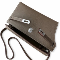 Hermès Kelly Shoulder Two-Tone Etoupe & Craie Epsom Palladium Hardware