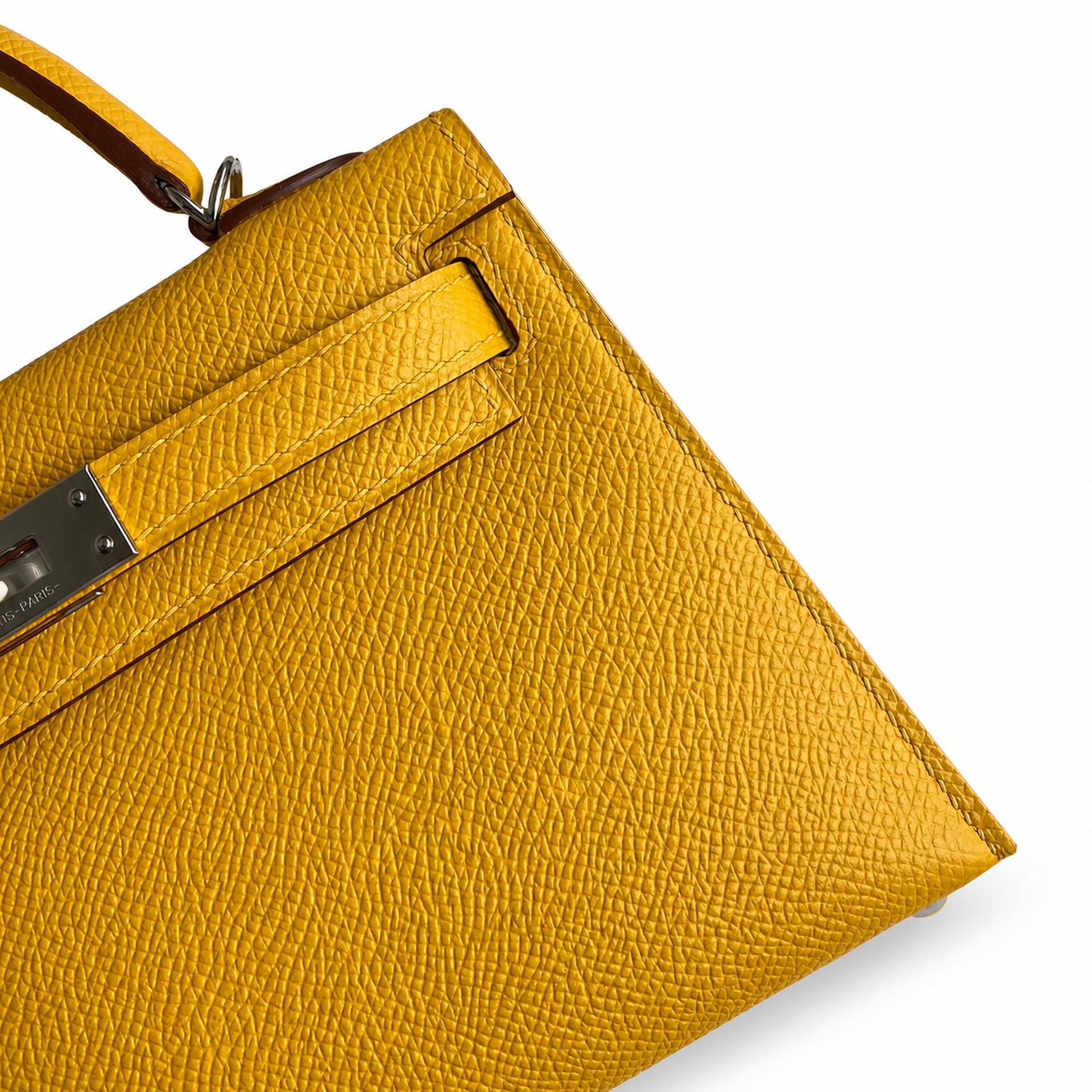 Hermès Kelly Sellier 19 Jaune Ambre Epsom Palladium Hardware